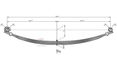 Рессора задняя для УАЗ 3153, 3159, 3162 4 листа